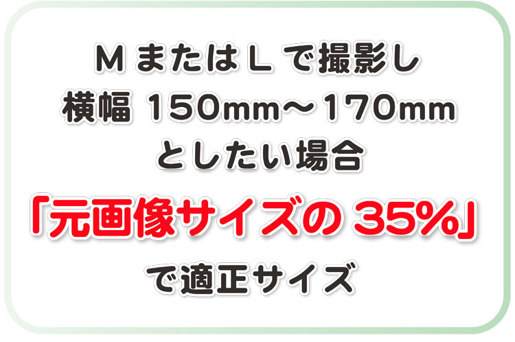 卒園アルバムに使用する写真は元画像の35%でOK