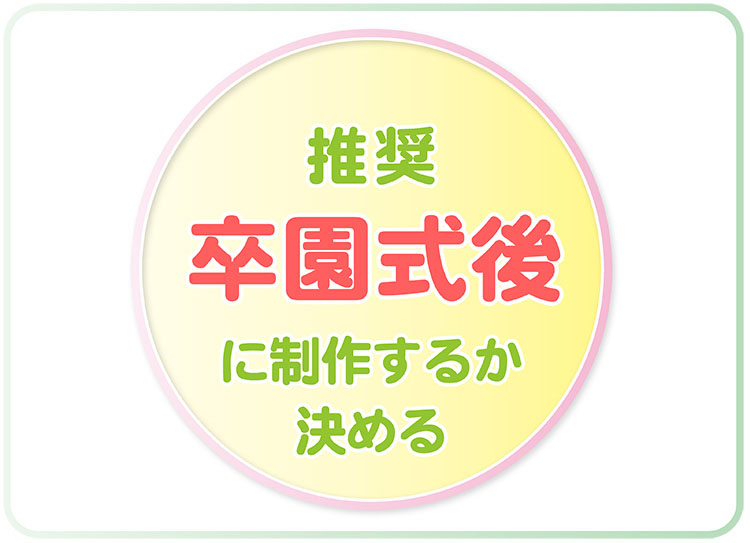 卒園アルバム制作有無の決定は卒園式後に