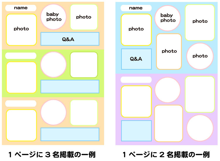 卒園アルバム-個人ページレイアウト例1