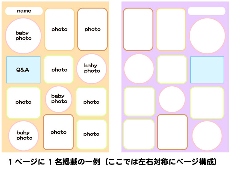 卒園アルバム-個人ページレイアウト例2