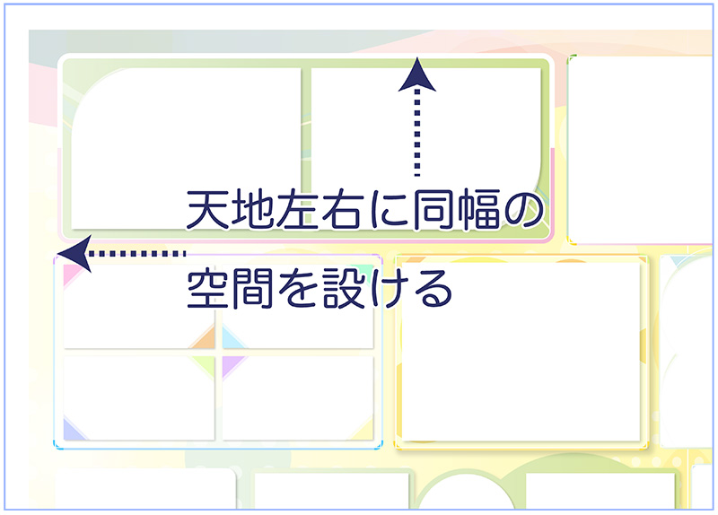 天地左右に同幅の空間を設ける