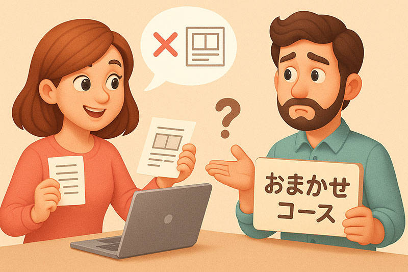 色々な要望を告げるお客様