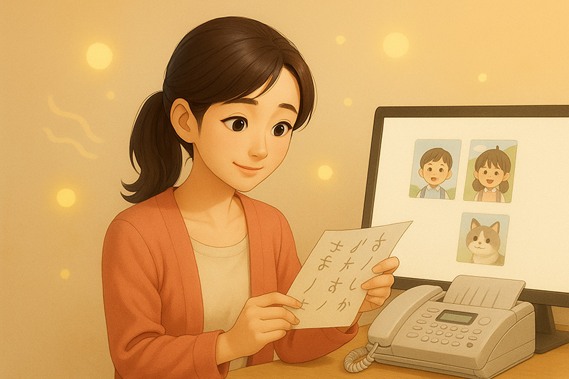 タイトルやキャプションの文字情報をファックスで送っても良いか