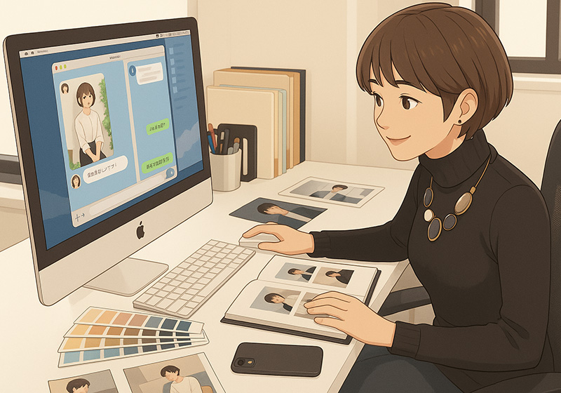 キッズドン!のスタッフがLINE相談に応じてるイメージ