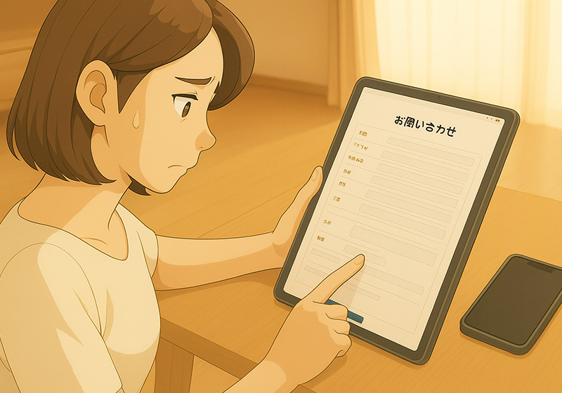 問い合わせフォームの入力が多くて面倒に思う卒園アルバム委員の母親